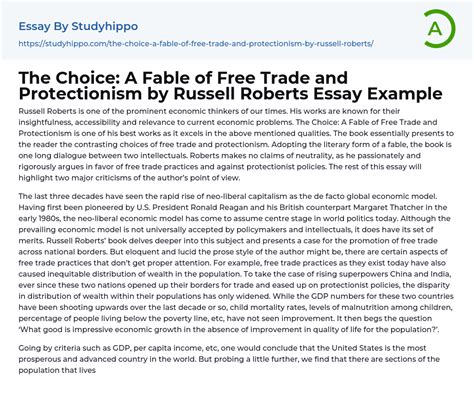 the choice a fable of free trade and protectionism